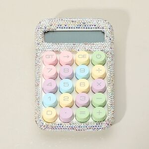 Abalone Sparkle Calculator Pastel Candy Rhinestone Crystal Gem Bling Office Fun